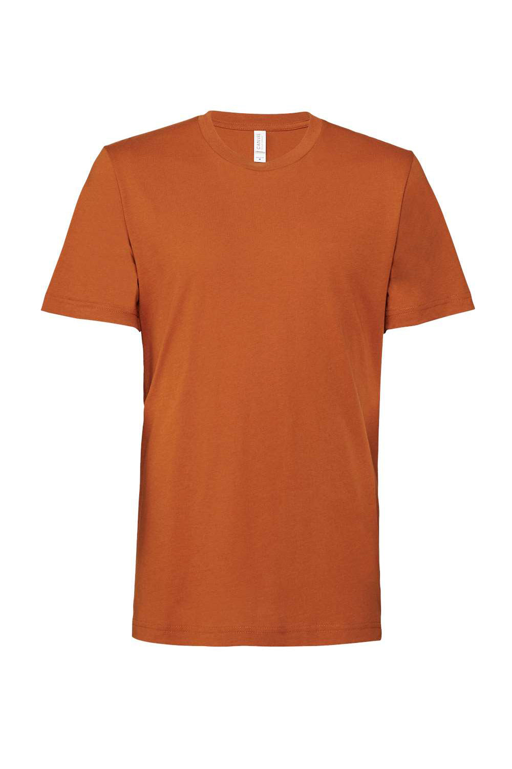 Bella + Canvas BC3001/3001C Mens Jersey Short Sleeve Crewneck T-Shirt Autumn Orange Flat Front