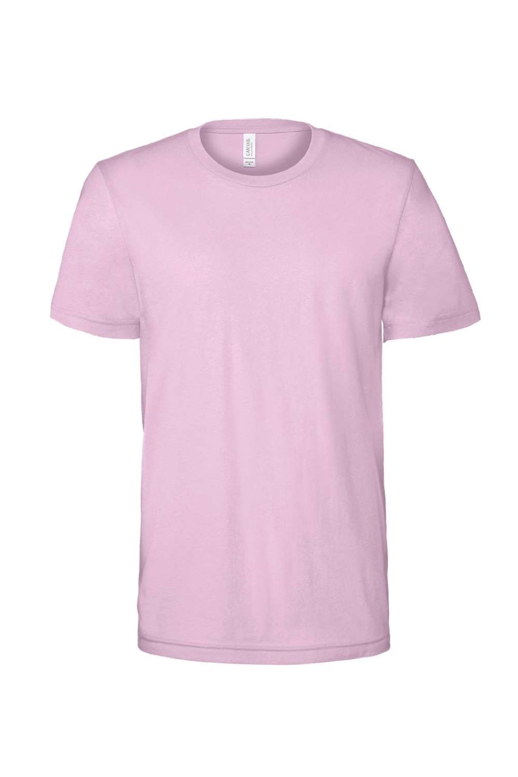 Bella + Canvas BC3001/3001 Mens Jersey Short Sleeve Crewneck T-Shirt Lilac Pink Flat Front