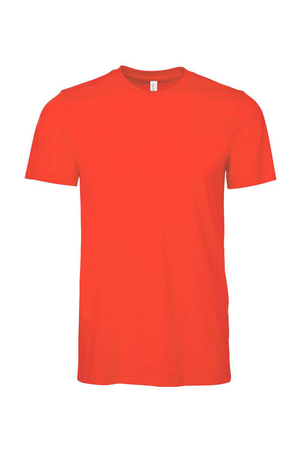 Bella + Canvas BC3001/3001C Mens Jersey Short Sleeve Crewneck T-Shirt Poppy Orange Flat Front