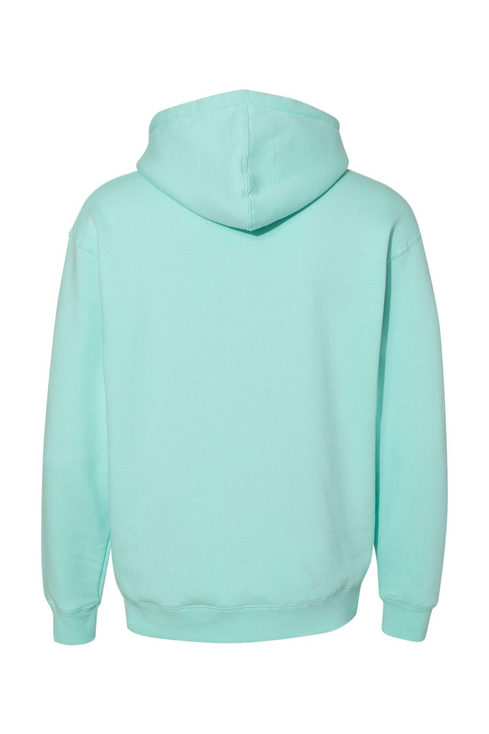 Independent Trading Company IND4000 Mens Hooded Sweatshirt Hoodie w/ Pouch Pocket Mint Green Flat Back