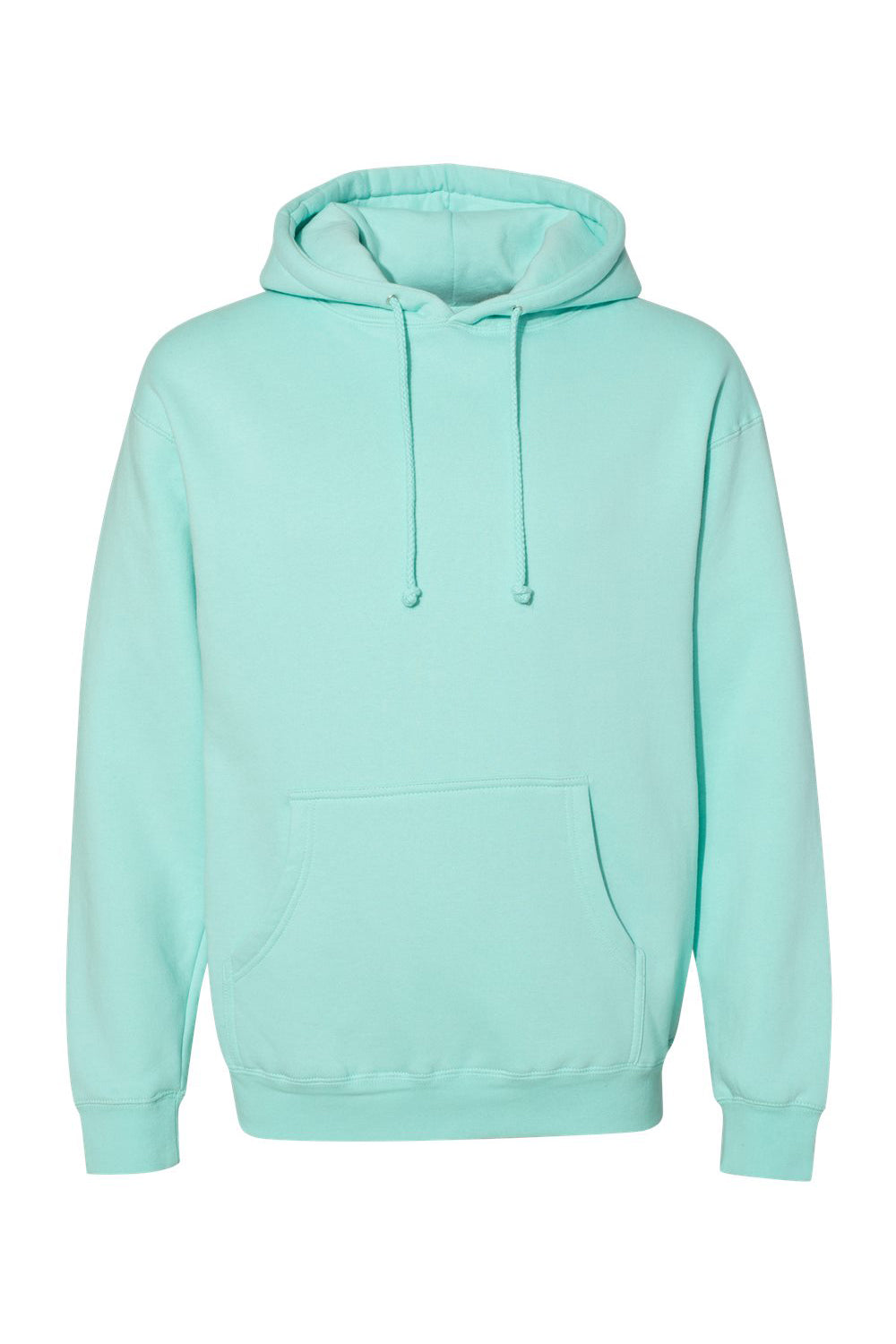 Independent Trading Company IND4000 Mens Hooded Sweatshirt Hoodie w/ Pouch Pocket Mint Green Flat Front