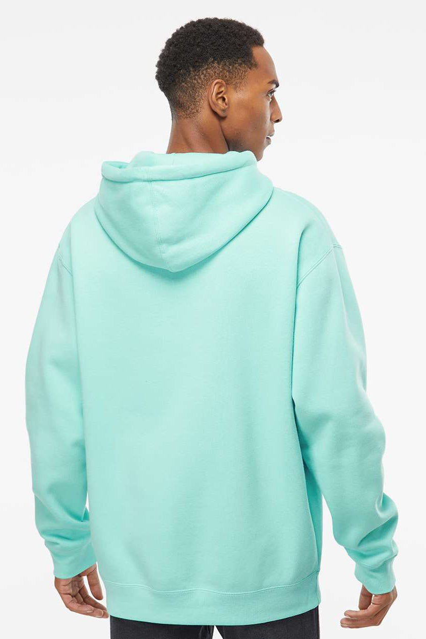 Independent Trading Company IND4000 Mens Hooded Sweatshirt Hoodie w/ Pouch Pocket Mint Green Model Back