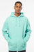 Independent Trading Company IND4000 Mens Hooded Sweatshirt Hoodie w/ Pouch Pocket Mint Green Model Front