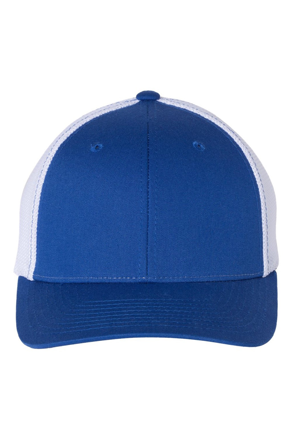 Richardson Hats 110 Mens R-Flex Stretch Fit Trucker Hat Royal Blue/White Flat Front
