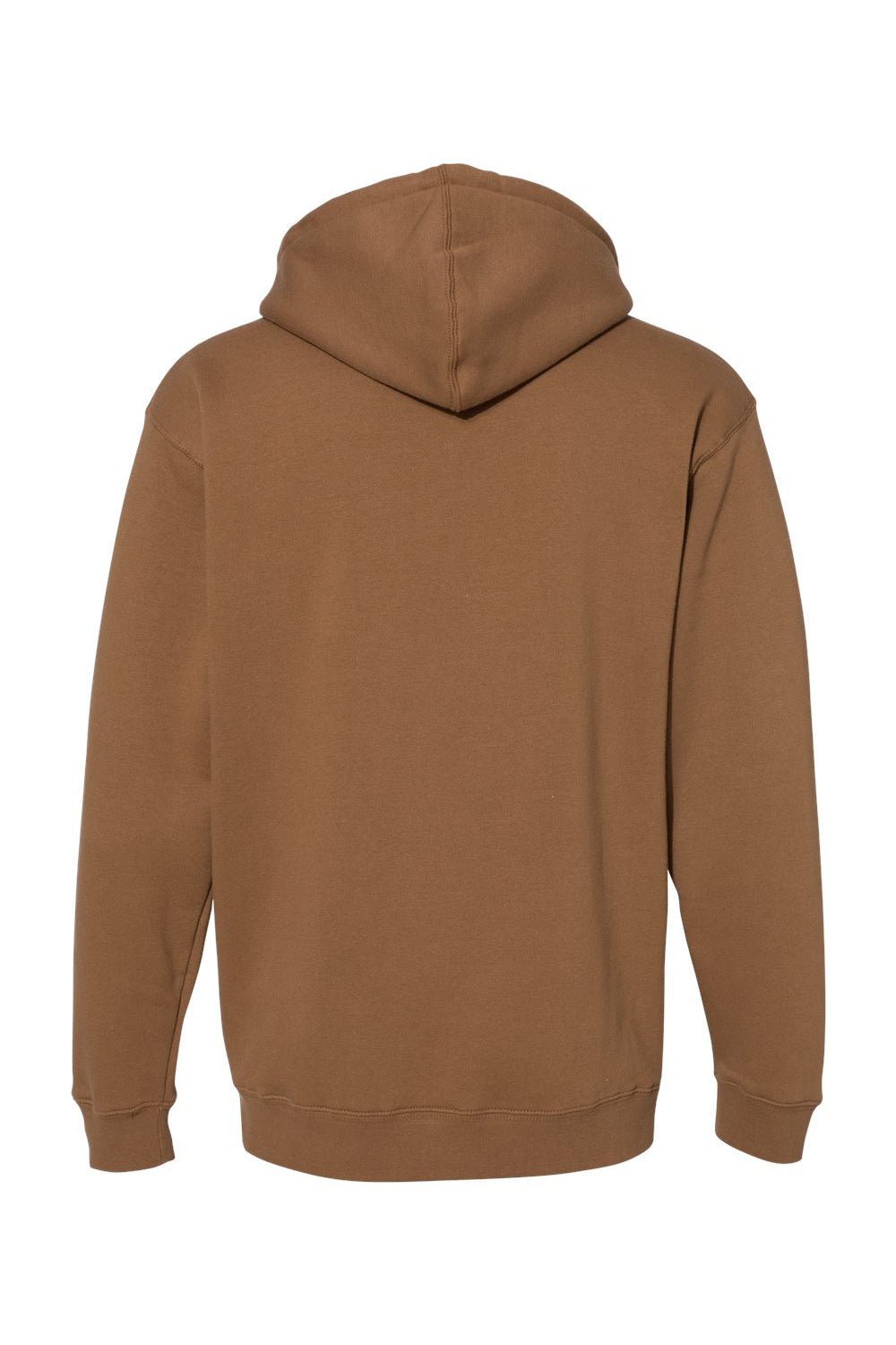 Independent Trading Company IND4000 Mens Hooded Sweatshirt Hoodie w/ Pouch Pocket Saddle Brown Flat Back