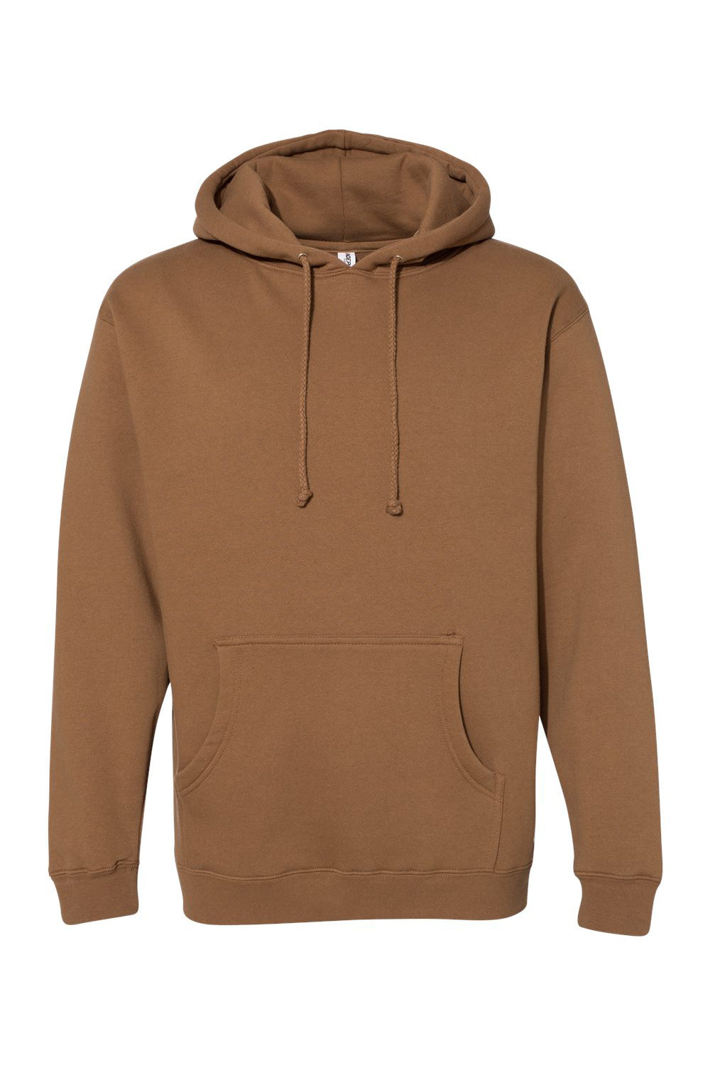 Independent Trading Company IND4000 Mens Hooded Sweatshirt Hoodie w/ Pouch Pocket Saddle Brown Flat Front