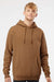 Independent Trading Company IND4000 Mens Hooded Sweatshirt Hoodie w/ Pouch Pocket Saddle Brown Model Front