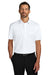 Port Authority K700 Mens Shirt Collar Short Sleeve Polo Shirt White Flat Front