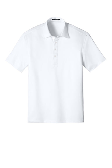 Port Authority K700 Mens Shirt Collar Short Sleeve Polo Shirt White Model Front