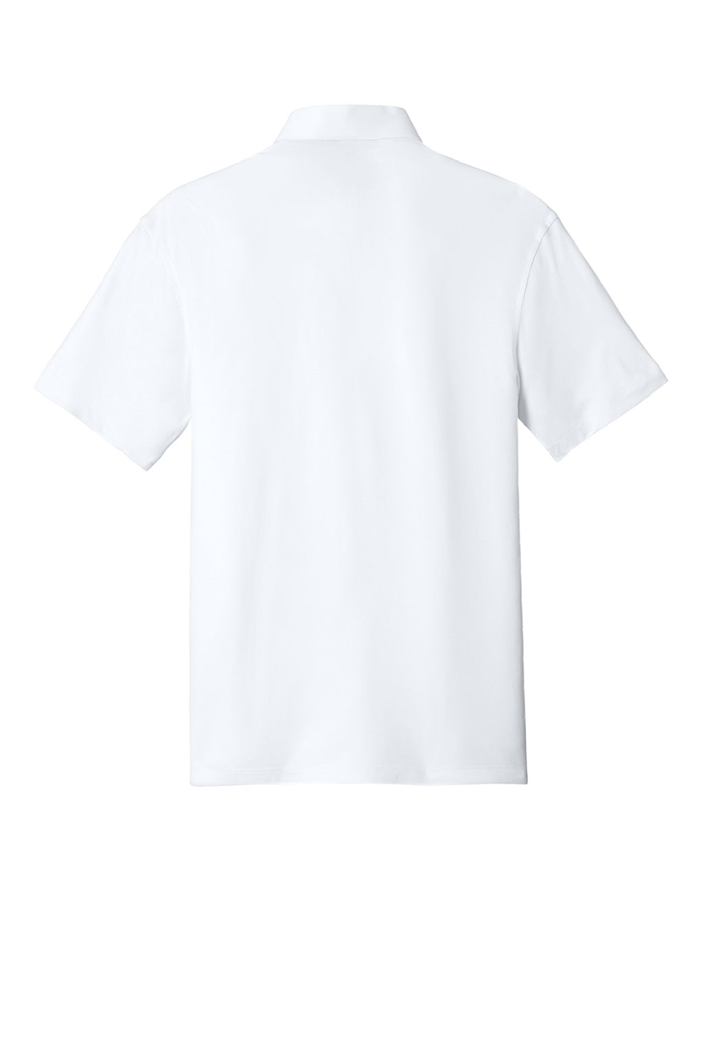 Port Authority K700 Mens Shirt Collar Short Sleeve Polo Shirt White Model Back