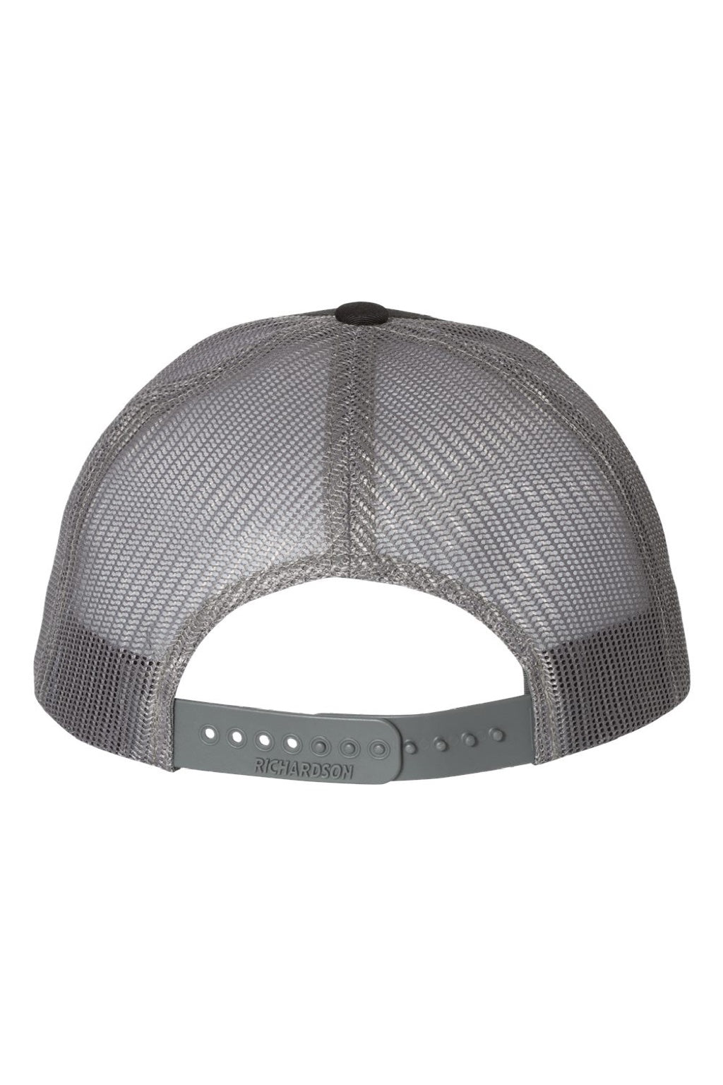 Richardson Hats 115 Mens Snapback Trucker Hat Black/Charcoal Grey Flat Back