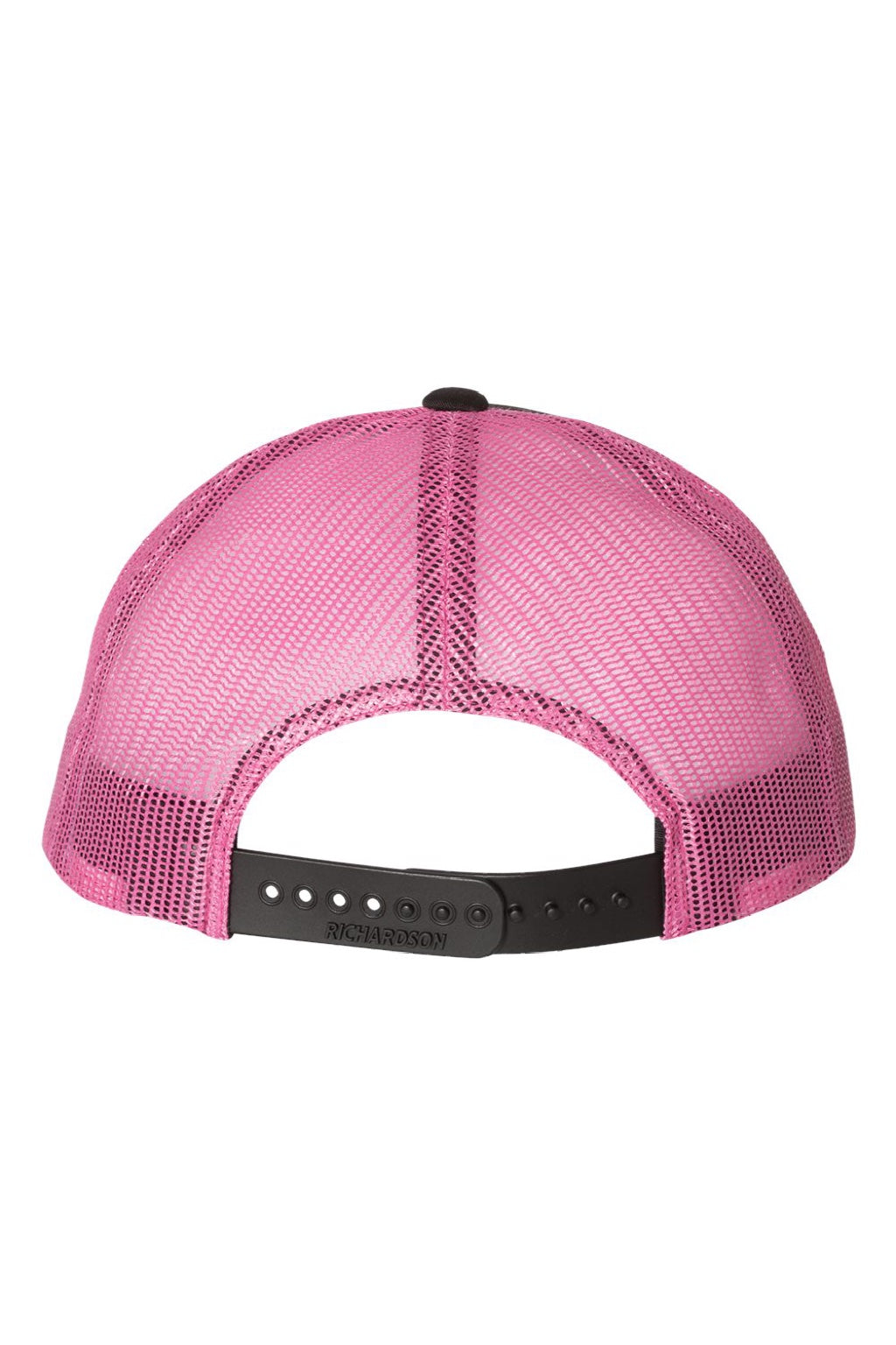 Richardson Hats 115 Mens Snapback Trucker Hat Black/Neon Pink Flat Back