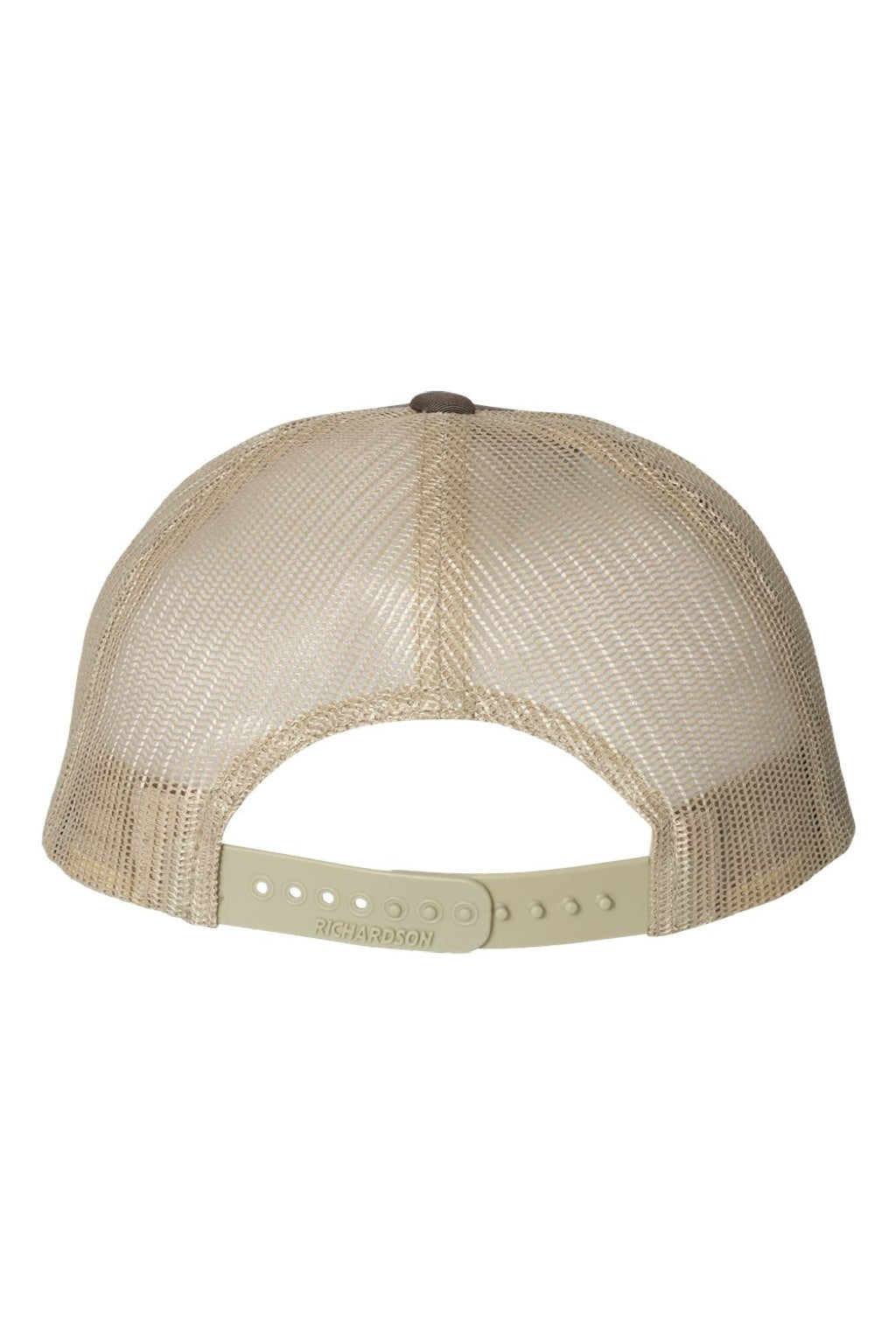 Richardson Hats 115 Mens Snapback Trucker Hat Brown/Khaki Flat Back