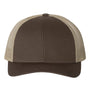 Richardson Hats Mens Snapback Trucker Hat - Brown/Khaki
