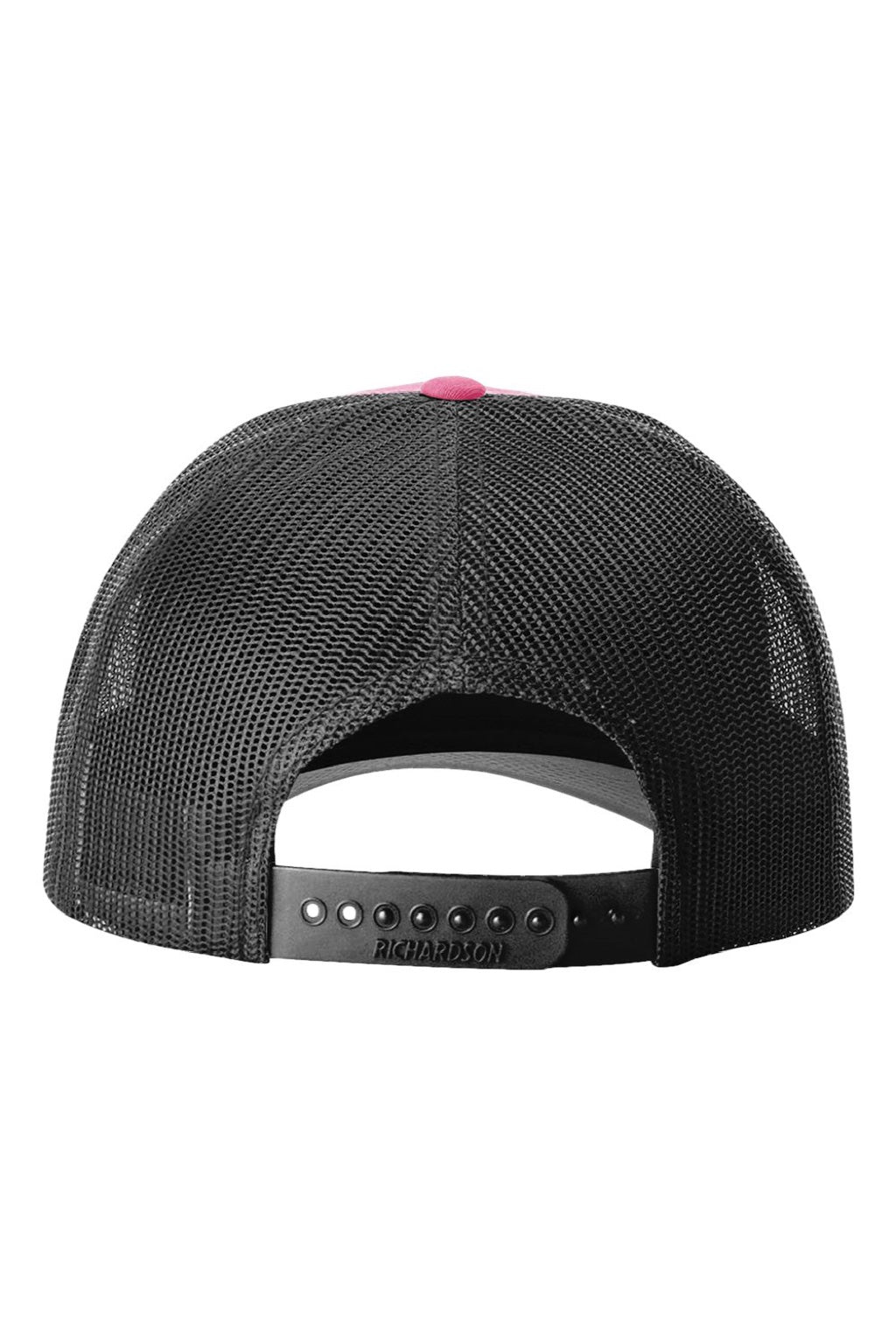 Richardson Hats 115 Mens Snapback Trucker Hat Hot Pink/Black Flat Back
