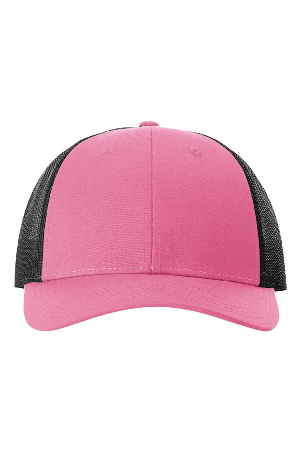 Richardson Hats 115 Mens Snapback Trucker Hat Hot Pink/Black Flat Front