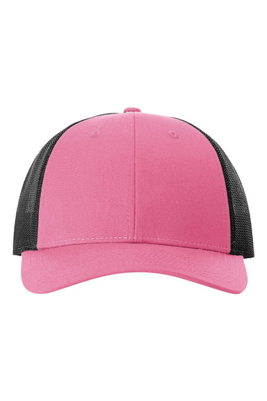 Richardson 115 Mens Low Pro Trucker Hat Hot Pink/Black Flat Front