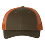 Richardson Hats Mens Snapback Trucker Hat - Dark Loden Green/Jaffa Orange