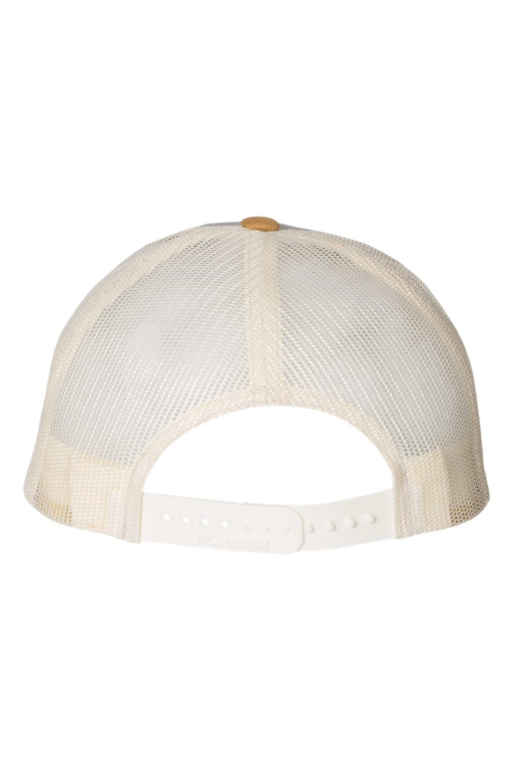 Richardson Hats 115 Mens Snapback Trucker Hat Heather Grey/Birch/Amber Gold Flat Back