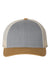 Richardson Hats 115 Mens Snapback Trucker Hat Heather Grey/Birch/Amber Gold Flat Front