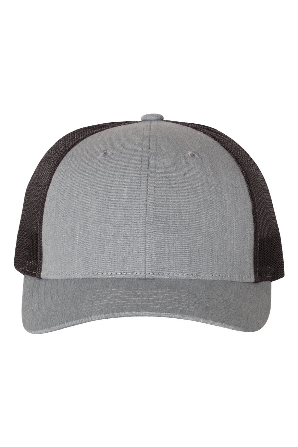 Richardson Hats 115 Mens Snapback Trucker Hat Heather Grey/Dark Charcoal Grey Flat Front