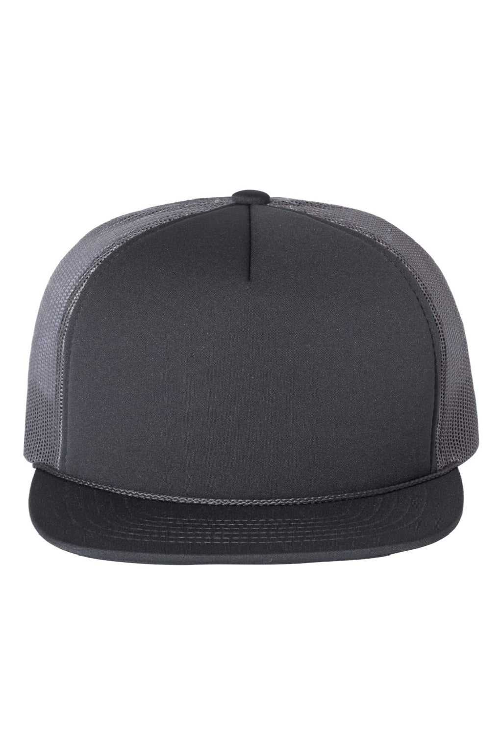 Richardson Hats 113 Mens Foamie Snapback Trucker Hat Charcoal Grey Flat Front