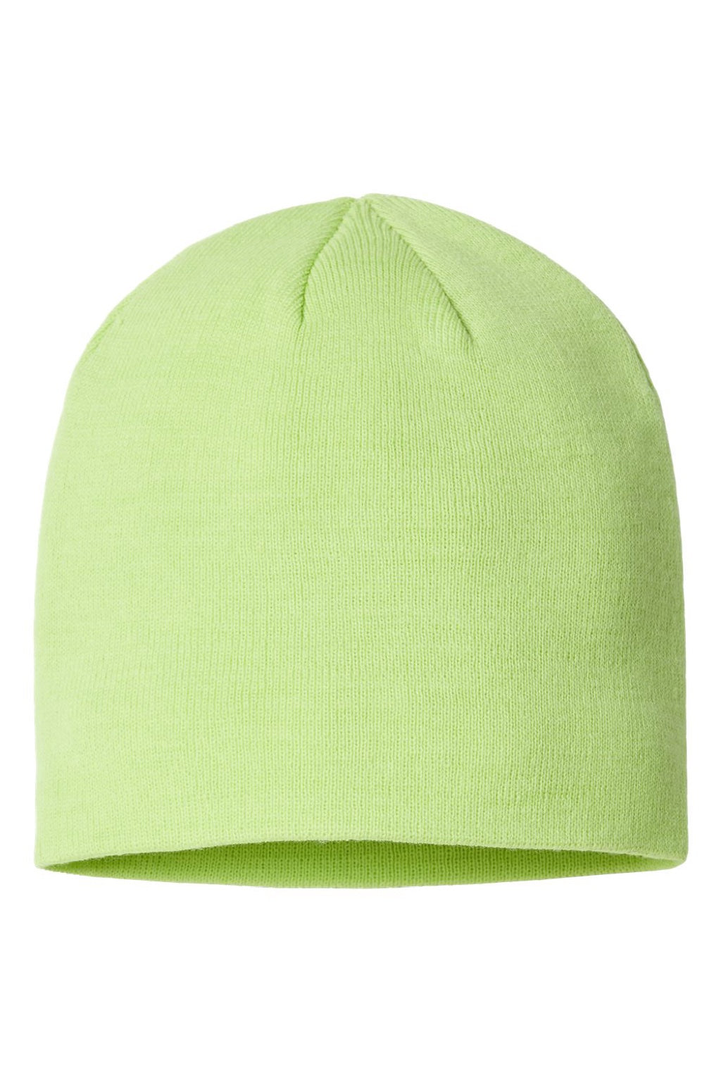Atlantis Hats HOLLY Unisex Sustainable Beanie Acid Green Flat Front