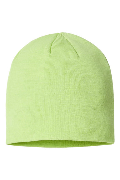 Atlantis Hats HOLLY Unisex Sustainable Beanie Acid Green Flat Front