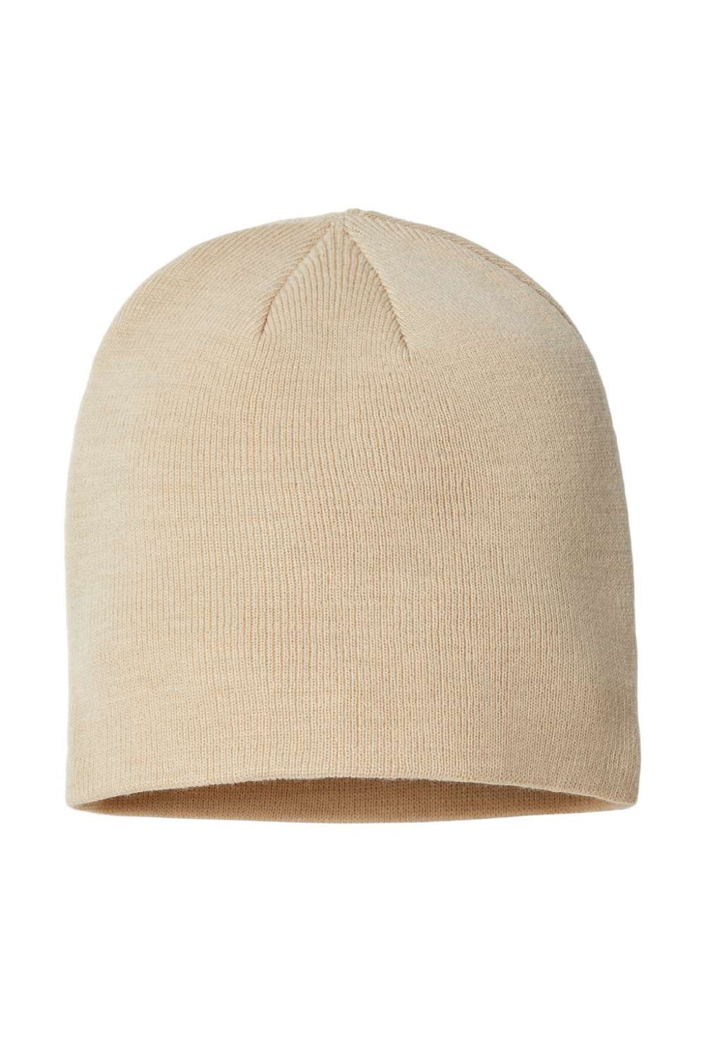 Atlantis Hats HOLLY Unisex Sustainable Beanie Light Beige Flat Front
