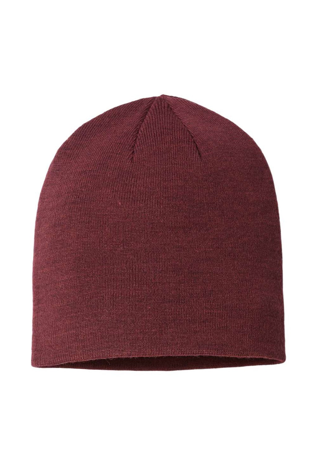 Atlantis Hats HOLLY Unisex Sustainable Beanie Burgundy Melange Flat Front