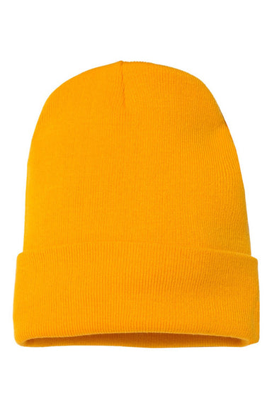 Yupoong Hats 1501KC Unisex Cuffed Beanie Gold Flat Front