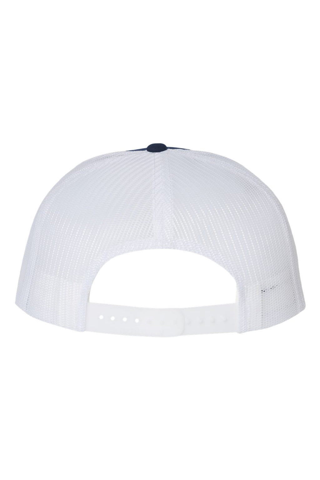 Richardson Hats 511 Mens Wool Blend Flat Bill Snapback Trucker Hat Navy Blue/White Flat Back