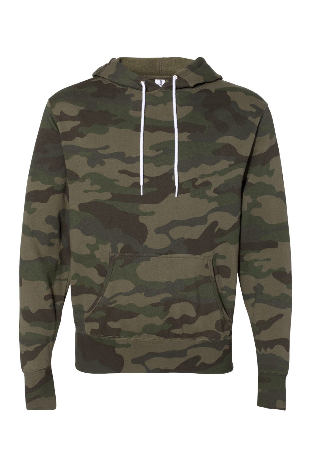 Independent Trading Co. AFX90UN Mens Hooded Sweatshirt Hoodie Forest Green Camo Flat Front