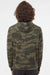 Independent Trading Company AFX90UN Mens Hooded Sweatshirt Hoodie w/ Pouch Pocket Forest Green Camo Model Back