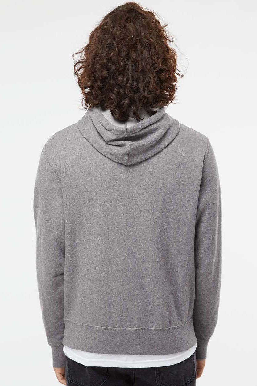 Independent Trading Company AFX90UN Mens Hooded Sweatshirt Hoodie w/ Pouch Pocket Heather Gunmetal Grey Model Back