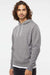 Independent Trading Company AFX90UN Mens Hooded Sweatshirt Hoodie w/ Pouch Pocket Heather Gunmetal Grey Model Side