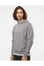 Independent Trading Co. AFX90UN Mens Hooded Sweatshirt Hoodie Heather Gunmetal Grey Model Side