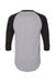 Augusta Sportswear 4420 Mens Raglan 3/4 Sleeve Crewneck T-Shirt Heather Grey/Black Flat Back