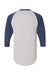Augusta Sportswear AG4420/4420 Mens 3/4 Sleeve Crewneck T-Shirt Heather Grey/Navy Blue Model Flat Back