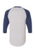 Augusta Sportswear 4420 Mens Raglan 3/4 Sleeve Crewneck T-Shirt Heather Grey/Navy Blue Model Flat Back