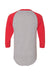 Augusta Sportswear 4420 Mens Raglan 3/4 Sleeve Crewneck T-Shirt Heather Grey/Red Flat Back