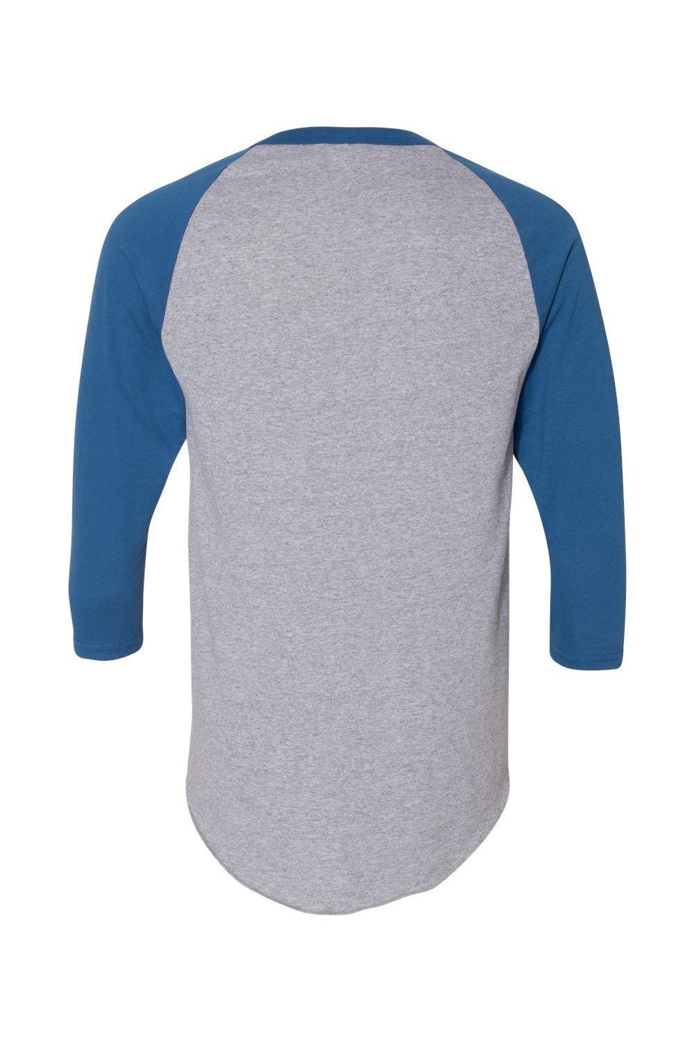 Augusta Sportswear 4420 Mens Raglan 3/4 Sleeve Crewneck T-Shirt Heather Grey/Royal Blue Flat Back