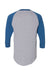 Augusta Sportswear 4420 Mens Raglan 3/4 Sleeve Crewneck T-Shirt Heather Grey/Royal Flat Back