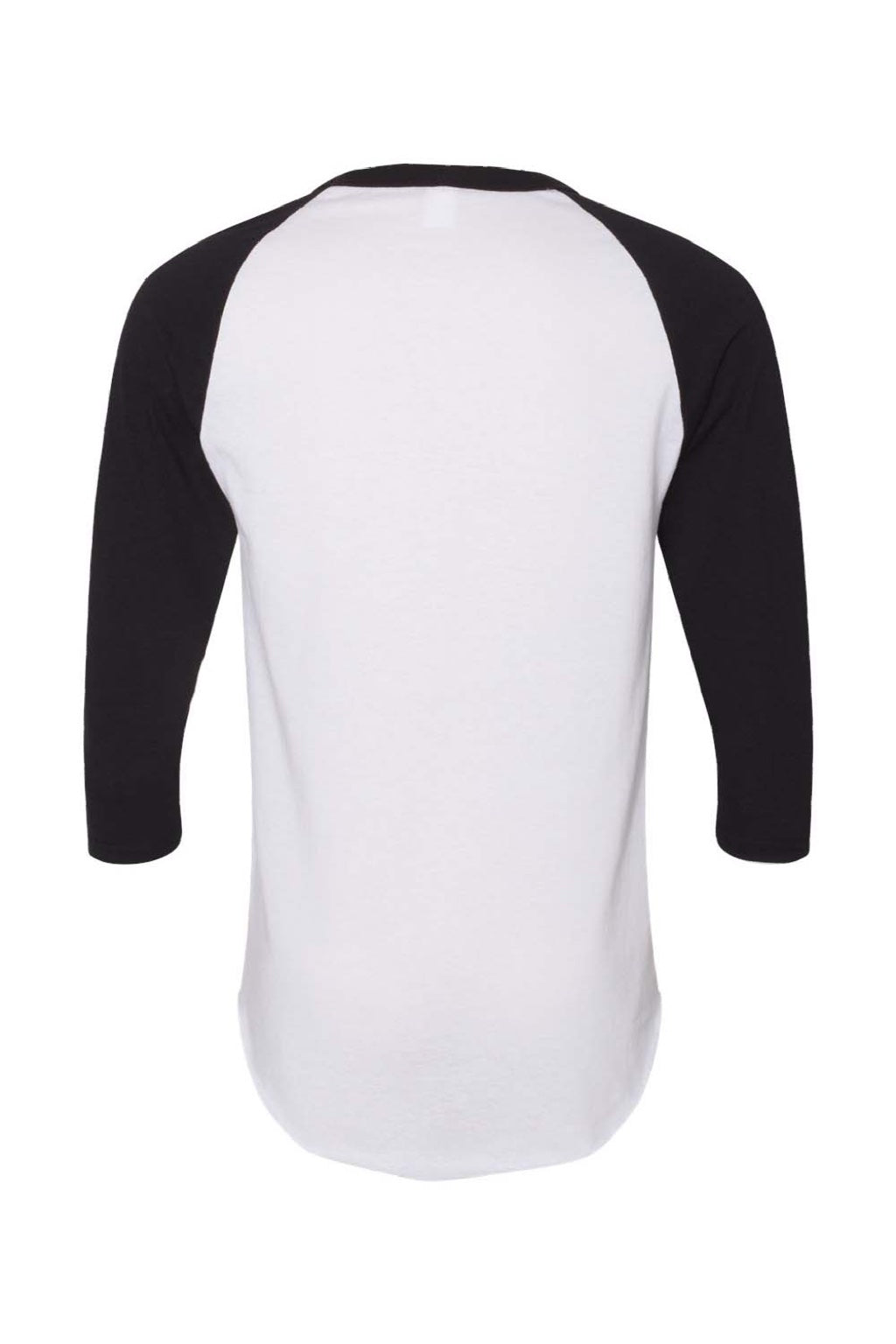 Augusta Sportswear 4420 Mens Raglan 3/4 Sleeve Crewneck T-Shirt White/Black Model Flat Back
