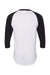 Augusta Sportswear 4420 Mens Raglan 3/4 Sleeve Crewneck T-Shirt White/Black Model Flat Back