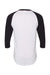 Augusta Sportswear AG4420/4420 Mens 3/4 Sleeve Crewneck T-Shirt White/Black Model Flat Back