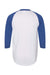 Augusta Sportswear 4420 Mens Raglan 3/4 Sleeve Crewneck T-Shirt White/Royal Blue Model Flat Back