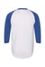 Augusta Sportswear AG4420/4420 Mens 3/4 Sleeve Crewneck T-Shirt White/Royal Blue Model Flat Back