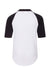 Augusta Sportswear 4421 Youth Raglan 3/4 Sleeve Crewneck T-Shirt White/Black Flat Back