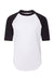 Augusta Sportswear 4421 Youth Raglan 3/4 Sleeve Crewneck T-Shirt White/Black Flat Front